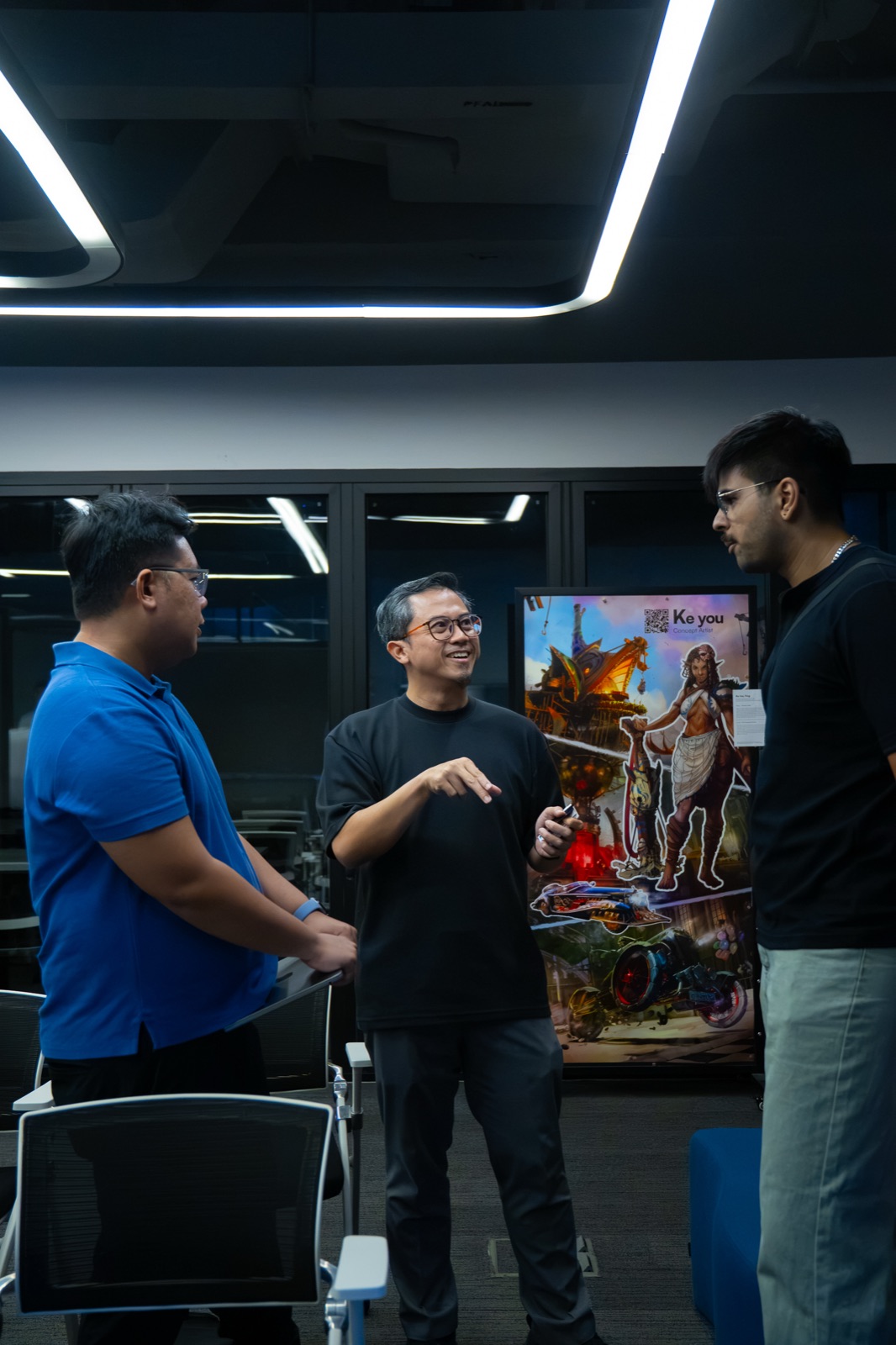 Business owners in conversation during a lightning AI consultation